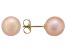 Peach Cultured Freshwater Pearl 14k Yellow Gold Stud Earrings