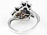 White Cultured Freshwater Pearl and Marcasite Oxidized Sterling Silver Ring