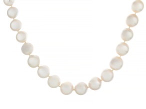 White Cultured Freshwater Pearl Rhodium over Sterling Silver 24" Necklace