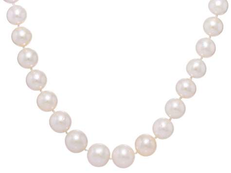 White Cultured Freshwater Pearl Rhodium Over Sterling Silver 20" Necklace