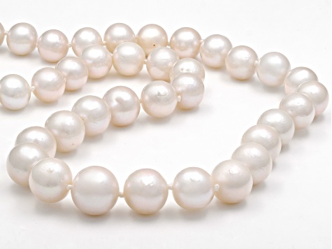 White Cultured Freshwater Pearl Rhodium Over Sterling Silver 20" Necklace