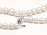 White Cultured Freshwater Pearl Rhodium Over Sterling Silver 20" Necklace