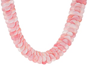 Pink Conch Shell Disc Collar Necklace