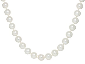 Genusis™ White Cultured Freshwater Pearl Rhodium Over Sterling Silver 24" Necklace