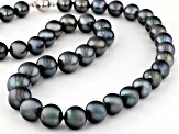 Platinum Cultured Tahitian Pearl Rhodium Over 14k White Gold Necklace