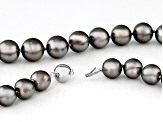 Platinum Cultured Tahitian Pearl Rhodium Over 14k White Gold Necklace