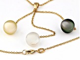 Cultured Tahitian and Golden and White South Sea Pearl 14k Gold Y Necklace