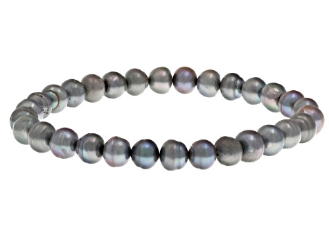 Multicolor Cultured Freshwater Pearl Elastic Stretch Bracelet Set of 5