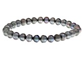 Multicolor Cultured Freshwater Pearl Elastic Stretch Bracelet Set of 5