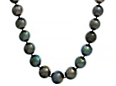 Black Cultured Tahitian Pearl Rhodium Over 14k White Gold 18 Inch Necklace