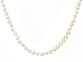 Picture of White Cultured Freshwater Pearl Sterling Silver 24" Necklace