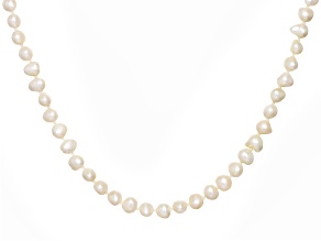 White Cultured Freshwater Pearl Sterling Silver 24" Necklace