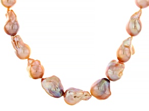 Genusis™ Multi-Color Baroque Cultured Freshwater Pearl Rhodium Over Sterling Silver Necklace