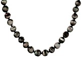 Black Cultured Tahitian Pearl Rhodium Over Sterling Silver Necklace