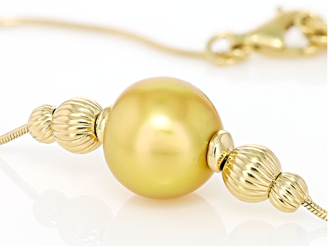 Cultured Pearl & Golden Cultured South Sea Pearl Strand 10K Yellow