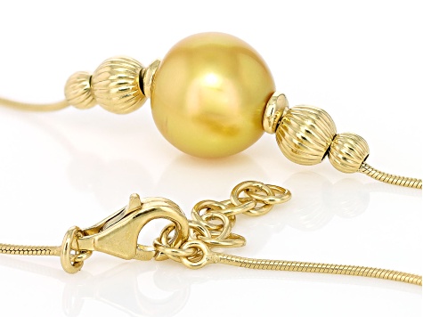 Golden Cultured South Sea Pearl 18k Yellow Gold Over Sterling Silver Bracelet
