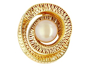 Golden Cultured South Sea Pearl 18k Gold Over Sterling Silver Pendant