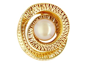 Golden Cultured South Sea Pearl 18k Gold Over Sterling Silver Pendant