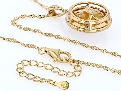 GSTV マベ真珠チャーム　18k White Cultured South Sea Mabe Pearl 18k Gold Over Sterling Silver