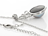 Platinum Cultured South Sea Mabe Pearl Rhodium Over Sterling Silver Pendant with Chain