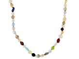Multicolor Cultured Freshwater Pearl Endless Strand Necklace and Set of 4 Stretch Bracelet Set