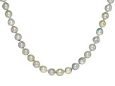 Cultured Japanese Akoya Pearl Rhodium Over Sterling Silver 18 Inch Strand Necklace