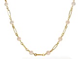White Cultured Freshwater Pearl 18k Yellow Gold Over Sterling Silver 24-inch Necklace