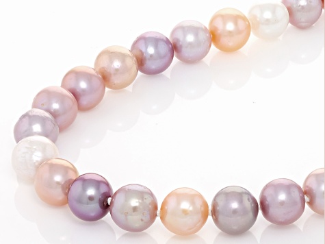 Genusis™  Multi-Color Cultured Freshwater Pearl Rhodium Over Sterling Silver Necklace