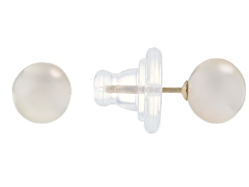 Picture of White Cultured Freshwater Pearl 14k Yellow Gold Stud Earrings