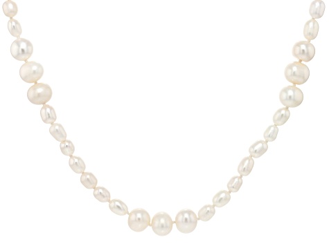 White Cultured Freshwater Pearl Endless Strand Necklace