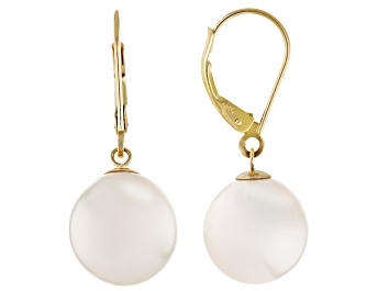 Picture of Genusis™ White Cultured Freshwater Pearl 14k Yellow Gold Earrings