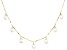 White Cultured Freshwater Pearl 18k Yellow Gold Over Sterling Silver Drop Necklace