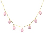 Lavender Cultured Freshwater Pearl 18k Yellow Gold Over Sterling Silver Drop Necklace