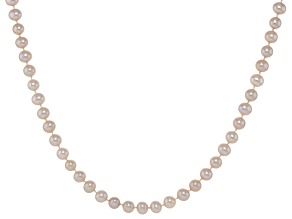 Pink Cultured Freshwater Pearl Rhodium Over Sterling Silver Necklace