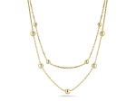 Sterling Statements 14K Yellow Gold Over Sterling Silver Double Layer Ball Station Necklace