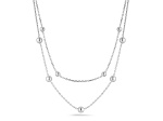 Sterling Statements Rhodium Over Sterling Silver Double Layer Ball Station Necklace