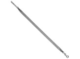 Rhodium Over Sterling Silver Polished Fancy 3-strand with 1-inch Extension Bracelet