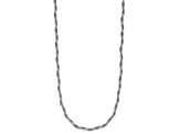 Rhodium Over Sterling Silver Polished Beaded Textured Twisted 16 Inch Necklace
