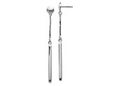 Rhodium Over Sterling Silver Polished Dangle Earrings