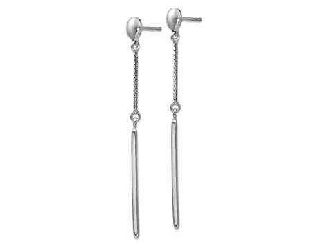 Rhodium Over Sterling Silver Polished Dangle Earrings