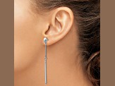 Rhodium Over Sterling Silver Polished Dangle Earrings