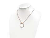 18K Rose Gold Over Sterling Silver Polished Circle Pendant with 18 Inch Cable Chain