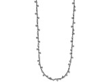 Rhodium Over Sterling Silver Polished Beaded 15 Inch Necklace