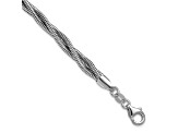 Sterling Silver Polished and Woven Textured 3.75mm Twisted Snake Link Bracelet