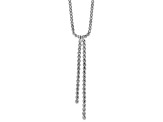 Rhodium Over Sterling Silver Polished and Diamond-cut Drop with 2-inch Extension Necklace