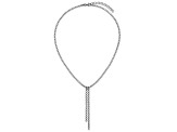 Rhodium Over Sterling Silver Polished and Diamond-cut Drop with 2-inch Extension Necklace