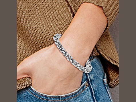 Sterling Silver 6mm Byzantine Bracelet