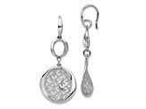 Rhodium Over Sterling Silver Filigree Dangle Earrings