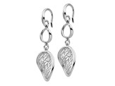 Rhodium Over Sterling Silver Filigree Dangle Earrings