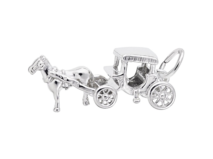 Silver Horse and Carriage Charm